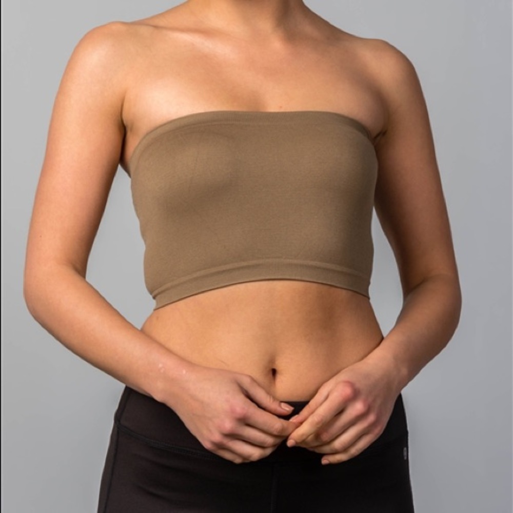 Khaki Strapless Tube Top